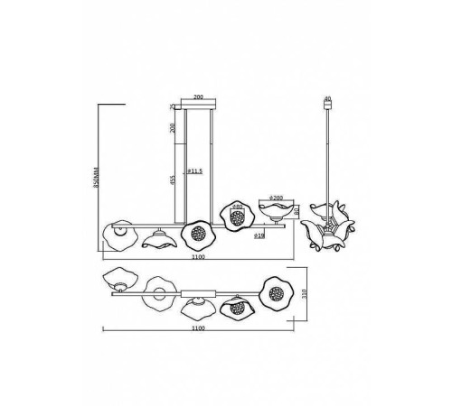 Люстра на штанге Maytoni Miracle MOD207PL-05BS