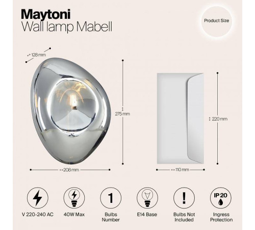 Светильник накладной Maytoni Mabell хром MOD306WL-01CH