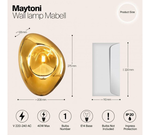 Накладной светильник Maytoni Mabell MOD306WL-01G