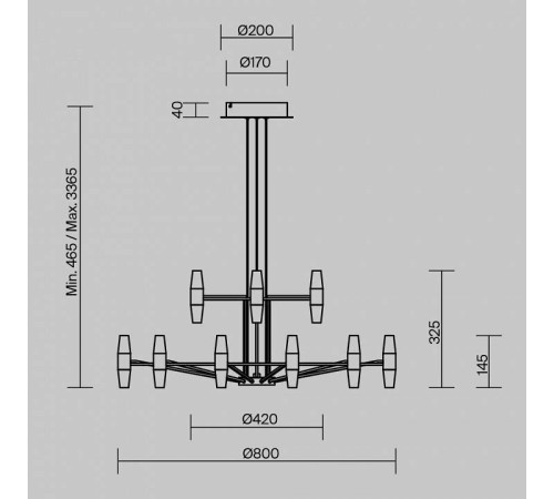 Подвесная люстра Maytoni Arana LED 108 Вт MOD401PL-L108BS3K