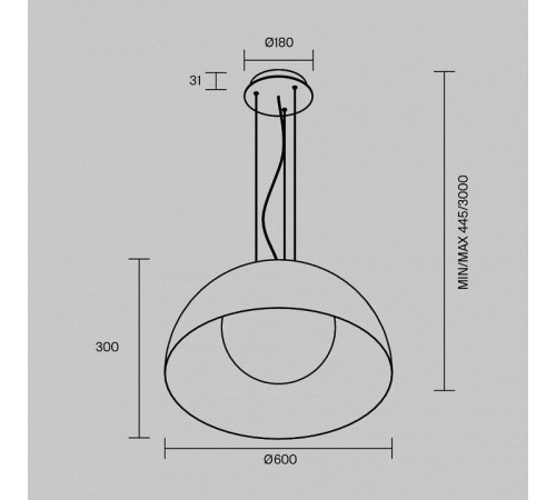 Подвесной светильник Maytoni Batten MOD472PL-L33B3K
