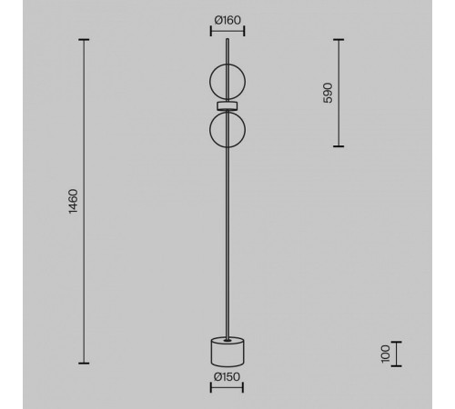 Торшер Maytoni Double Moon MOD478FL-L15B3K