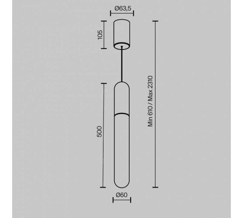 Подвесной светильник Maytoni Mist 12 Вт 3000K P101PL-L500-12W3K-B