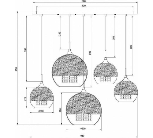 Подвесной светильник Maytoni Fermi P140-PL-170-5-G