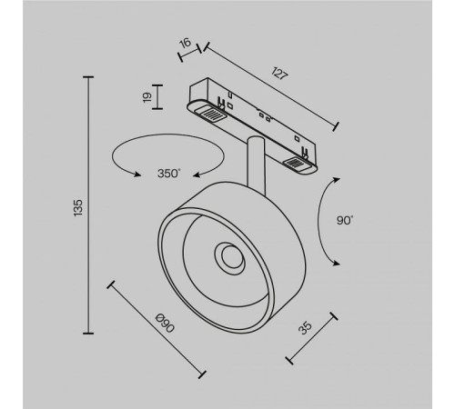 Трековый светильник Maytoni Lens 15 Вт Tunable White TR217-4-15WTW-DS-B