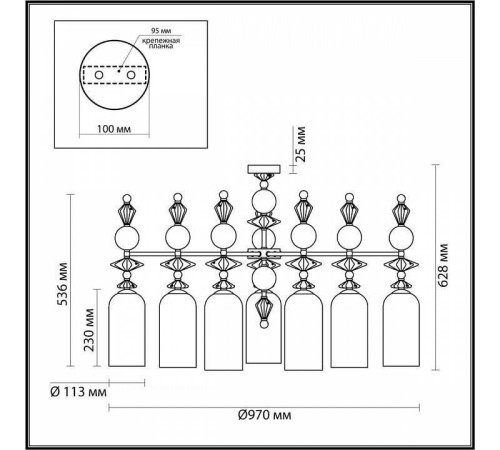 Потолочная люстра Odeon Light Bizet 4855/7C