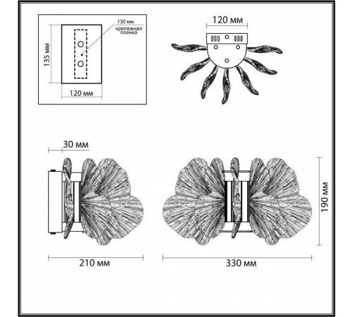 Накладной светильник Odeon Light Siama 5089/25WL