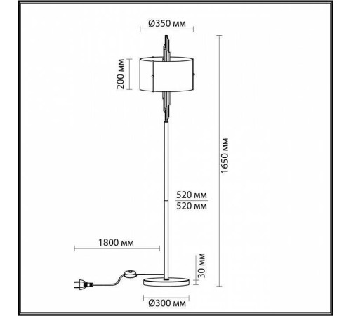Торшер Odeon Light Margaret 5415/3F