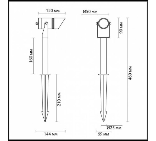Наземный низкий светильник Odeon Light Stima 6648/6GL3
