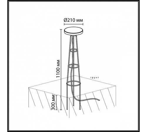 Наземный высокий светильник Odeon Light LIANA 7108/15GLA