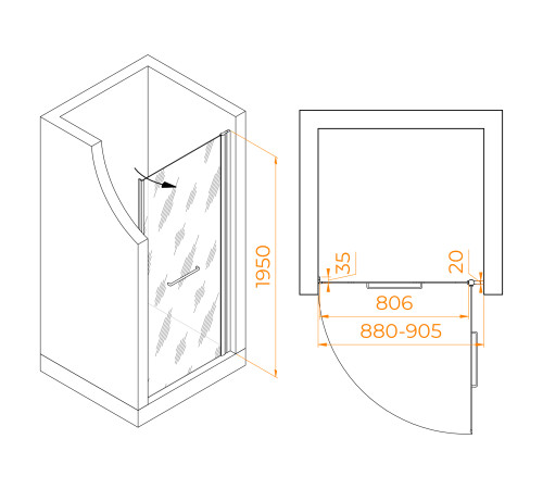 Душевая дверь RGW Passage PA-103 900 мм 020810309-11