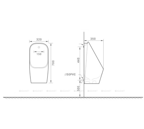 Писсуар подвесной Aquanet Cetus сенсорный белый 00344302
