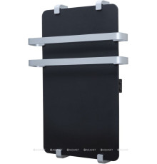 Полотенцесушитель Allen Brau INFINITY 1000х440 мм черный матовый с рейлингом 2.0 и креплением серебро браш 00325623