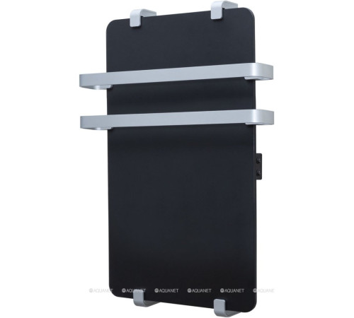 Полотенцесушитель Allen Brau INFINITY 600х440 мм черный матовый с рейлингом 2.0 и креплением серебро браш 00325621