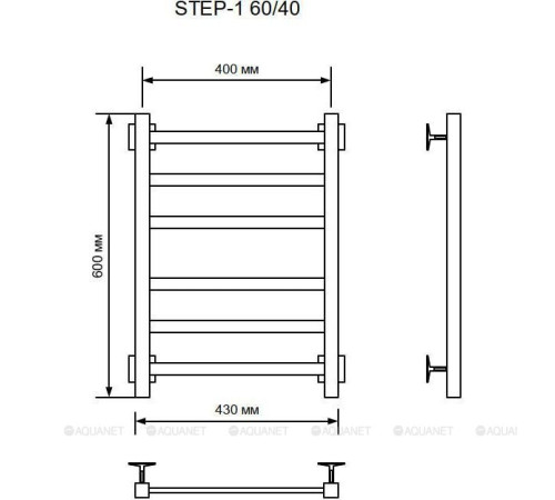 Полотенцесушитель электрический Ника Step-1 60/40 W (U) 00325250