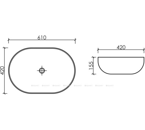 Умывальник-чаша Ceramica Nova Element овальный с переливом 610 мм CN6064