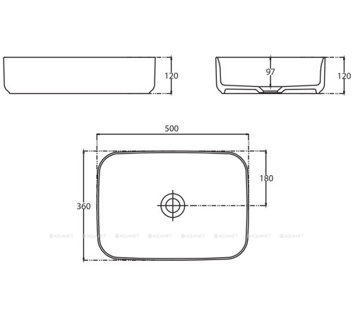 Раковина накладная Allen Brau FANTASY Quad 500x360 мм индиго 4.11021.ID