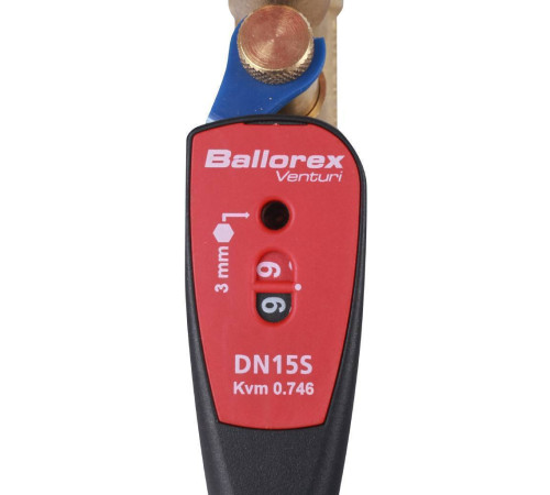 Клапан балансировочный ручной BROEN Venturi FODRV DN 15 PN 25 резьбовой с дренажем 588210