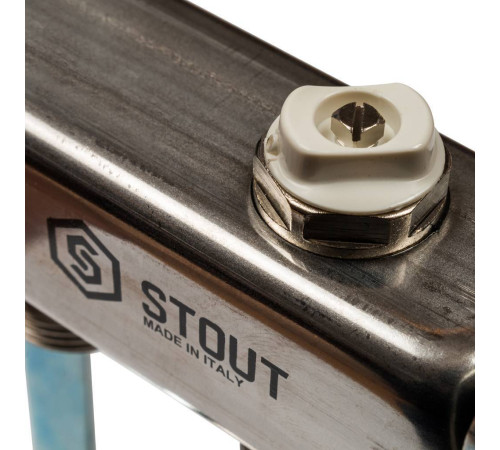 Коллектор для радиаторной разводки STOUT 2 выхода нержавеющая сталь SMS 0923 000002