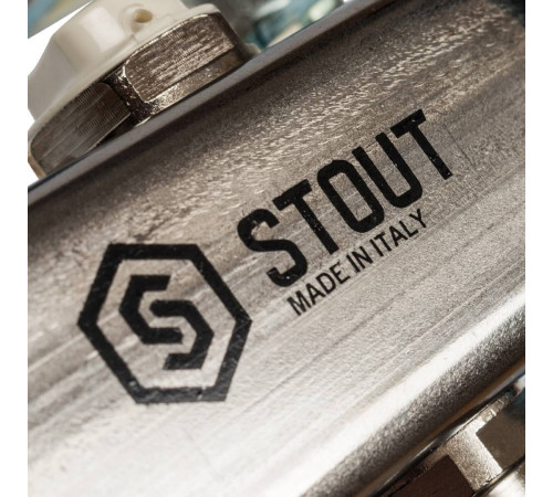 Коллектор для радиаторной разводки STOUT 2 выхода нержавеющая сталь SMS 0923 000002