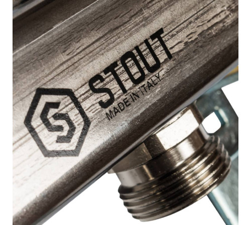 Коллектор для радиаторной разводки STOUT 4 выхода нержавеющая сталь SMS 0923 000004
