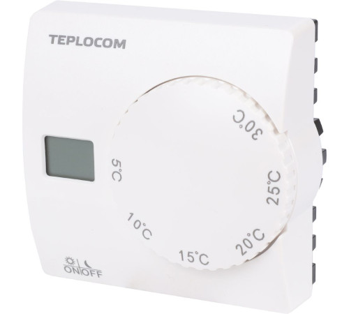 Термостат комнатный TEPLOCOM TS-2AA/8A проводной 250 В 8 А 911