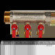 Коллектор с шаровыми кранами STOUT 1 x 1/2 на 3 выхода красные ручки SMB 6200 011203