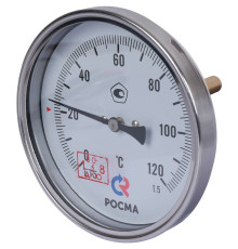 Термометр биметаллический Росма БТ-51.211 с погружной гильзой 100 мм 00000002545