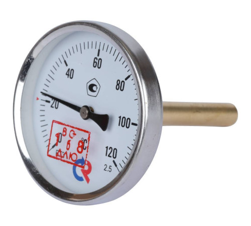 Термометр биметаллический Росма БТ-31.211 с погружной гильзой 63 мм 00000002410