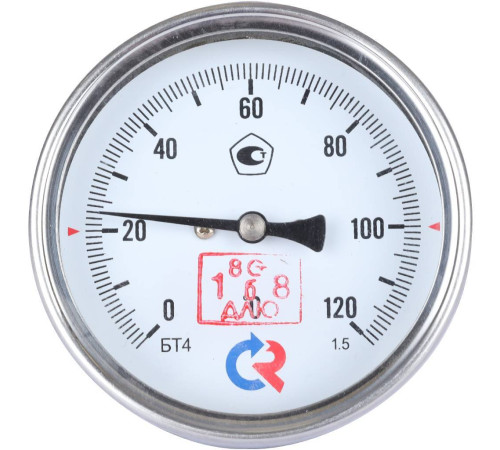 Термометр биметаллический Росма БТ-41.211 с погружной гильзой 80 мм 00000002463