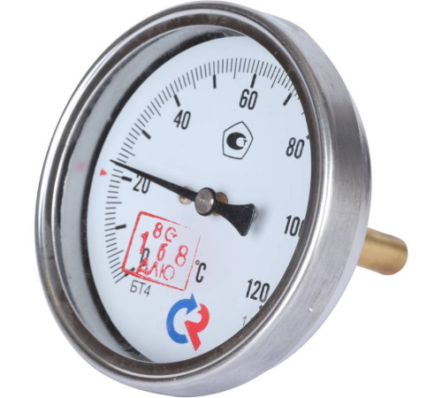 Термометр биметаллический Росма БТ-41.211 с погружной гильзой 80 мм 00000002463