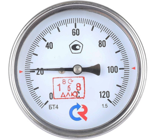 Термометр биметаллический Росма БТ-41.211 с погружной гильзой 80 мм 00000002464