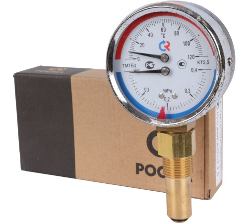 Термоманометр радиальный Росма ТМТБ-31Р.1 80 мм 1/2 4 бар 00000002328