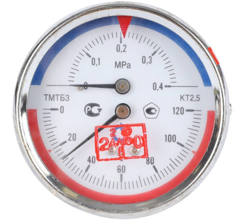 Термоманометр осевой Росма ТМТБ-31Т.1 80 мм 1/2 4 бар 00000002289