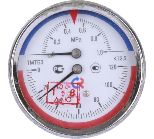 Термоманометр РОСМА ТМТБ-31Т.1 80 мм 1.0 МПа 120 °C G1/2 осевой 00000002292