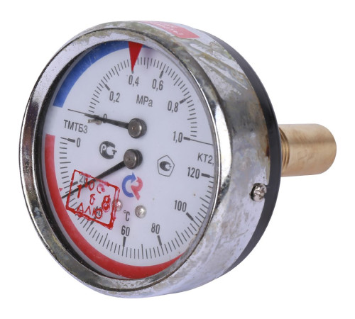 Термоманометр РОСМА ТМТБ-31Т.1 80 мм 1.0 МПа 120 °C G1/2 осевой 00000002292