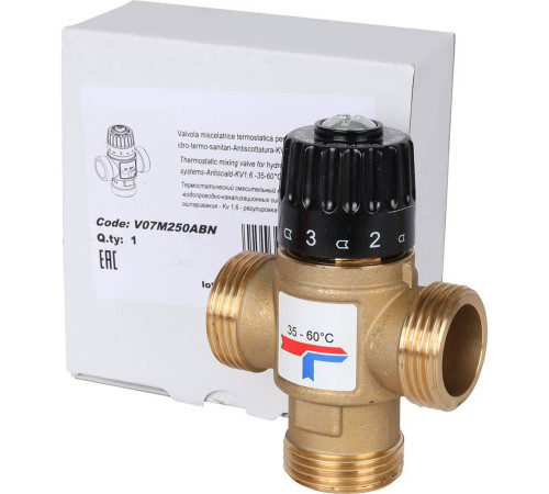 Клапан смесительный термостатический Barberi 1 35-60 °C V07M250ABN