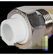 Муфта комбинированная разъемная американка Pro Aqua 20x3/4 НР PP-R белая PA21010
