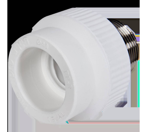 Муфта комбинированная Pro Aqua PP-R 40x1 1/4 под ключ НР белая PA23520P