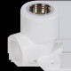 Угольник PRO AQUA PP-R 90° 20 мм x 1/2 ВР с креплением Белый PA28008P