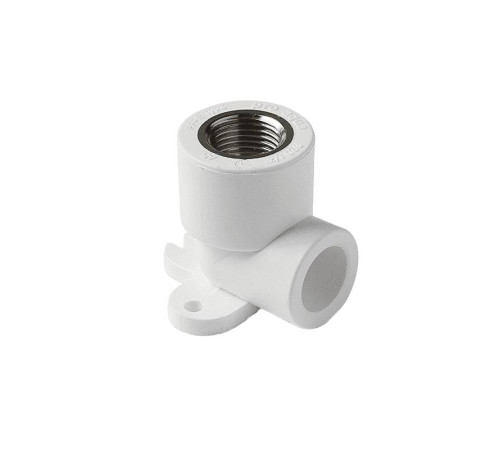 Угольник Pro Aqua PP-R 25x1/2 с креплением комбинированный ВР белый PA28012P