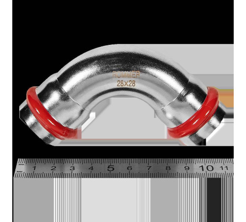 Угольник 90° ROMMER нержавеющая сталь пресс 28 мм RSS-0003-000028
