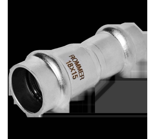 Муфта переходная прессовая ROMMER 18х15 мм нержавеющая сталь RSS-0018-001815