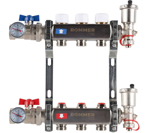 Коллектор из нержавеющей стали в сборе без расходомеров ROMMER 3 выхода RMS-3210-000003