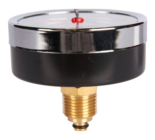 Термоманометр аксиальный ROMMER 80 мм 120 °C 10 бар с запорным клапаном 1/2 RIM-0005-801015