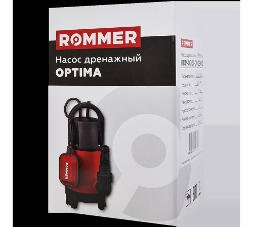 Насос дренажный ROMMER OPTIMA 900 Вт универсальный кабель 10 м RDP-0001-000900