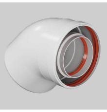Отвод промежуточный коаксиальный ROMMER 45° 80/125 мм мама-папа RCA-8125-000045