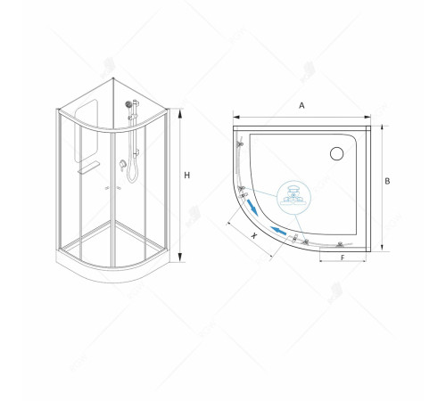 Душевая кабина RGW AN-208 80x80 см матовый хром 381320888-12