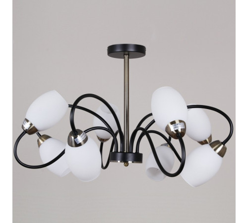 Люстра на штанге De Markt Бремен 8xE27 01270-0.3-08B BK+AB