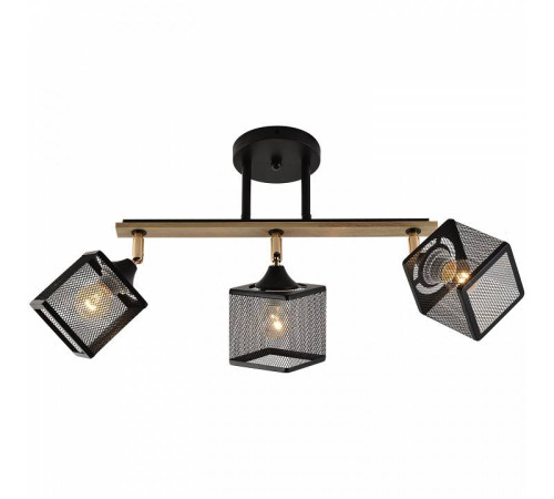 Светильник на штанге Reluce 01591 01591-3.3-03B BK+FGD+WOOD